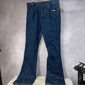Vintage 1985 Levi’s 517 Orange Cowboy Boot Cut Single Stitch Denim Jeans 36 X 36